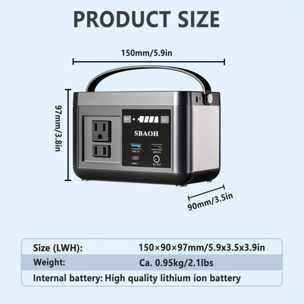 Portable Power Station P86,88.8Wh LiFePo4 Battery,with 120W AC Outputs, Solar Generator For Travel And Camping