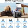 Portable Power Station P86,88.8Wh LiFePo4 Battery,with 120W AC Outputs, Solar Generator For Travel And Camping