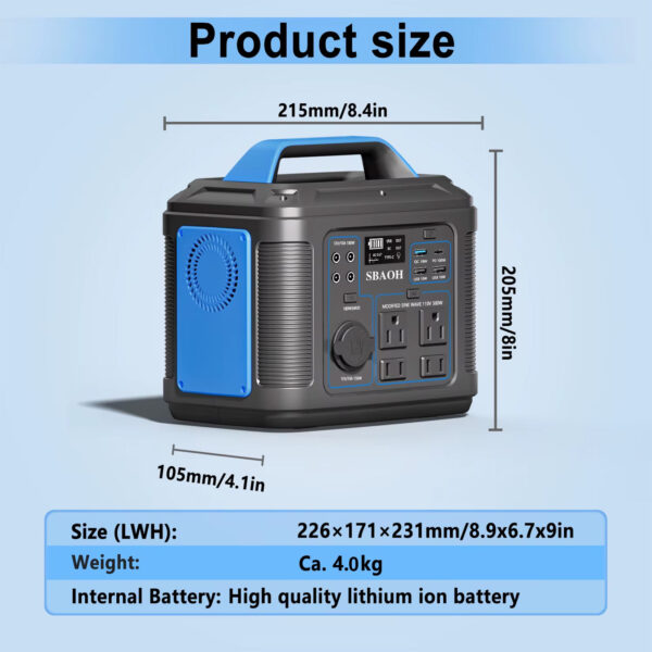 300W Portable Power Station,296Wh 80000Mah Backup Lithium Battery,Solar Generator For Home And Outdoor Emergency Power Outage,Solar Panel Is Not Included