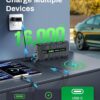 4000A Emergency Starting Power Supply 12V Portable Car Battery Jump Starter With 18W Fast Charge For 10L Gasoline And 8L Diesel Engines With LED Light Jump Starter Cable And EVA Storage Box