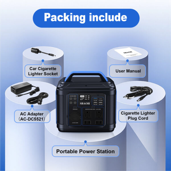 300W Portable Power Station,296Wh 80000Mah Backup Lithium Battery,Solar Generator For Home And Outdoor Emergency Power Outage,Solar Panel Is Not Included